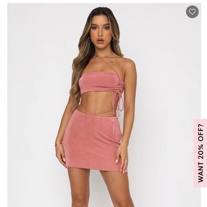 White Fox Two Piece Pink Set